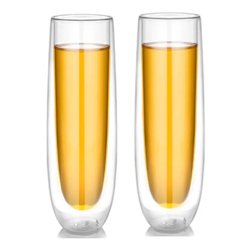 Double Layer Glass Champagne Cocktail cups