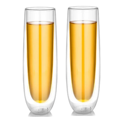 Double Layer Glass Champagne Cocktail cups